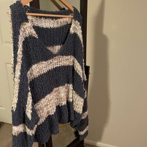 Oversized open knit sweater
